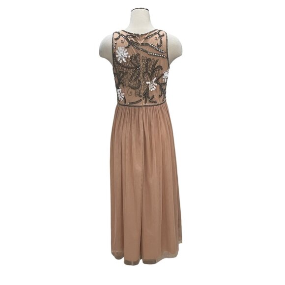 Gianni Bini Embellished Mesh Gown 10 Elegant Evening Beaded Floral HOCO Formal - Picture 7 of 13